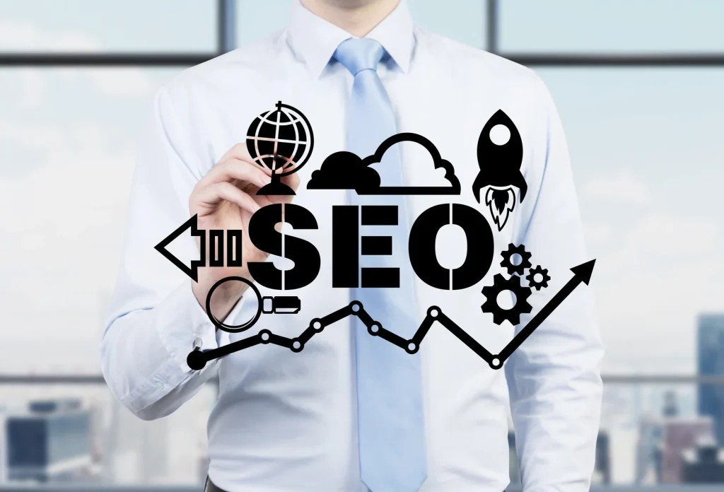 chiropractor SEO expert drawing a representation of SEO