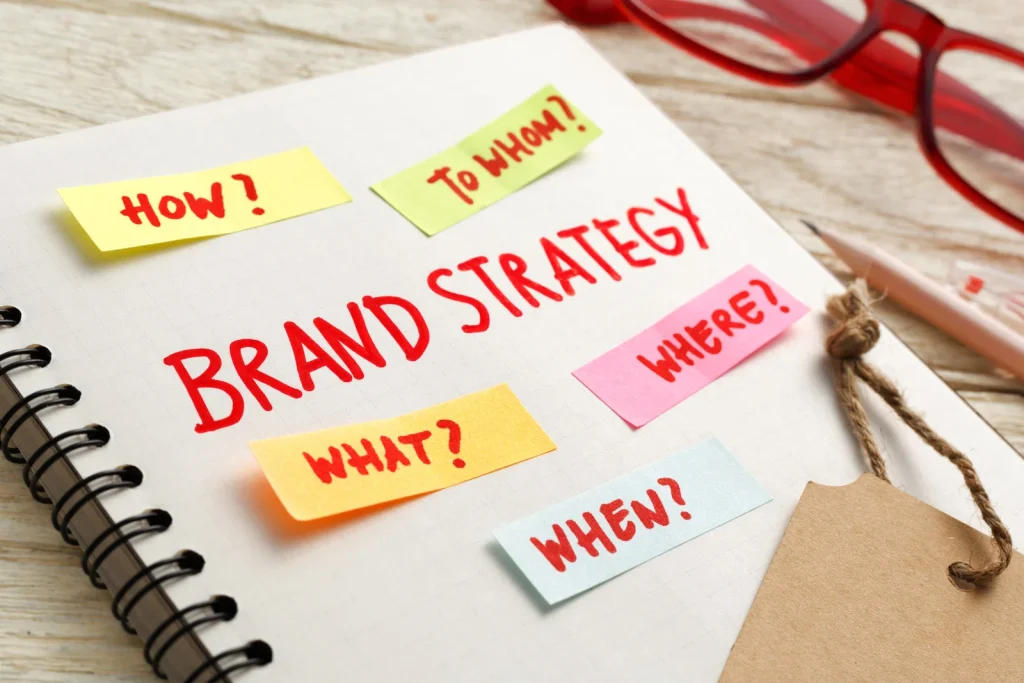 brand strategy on a notebook
